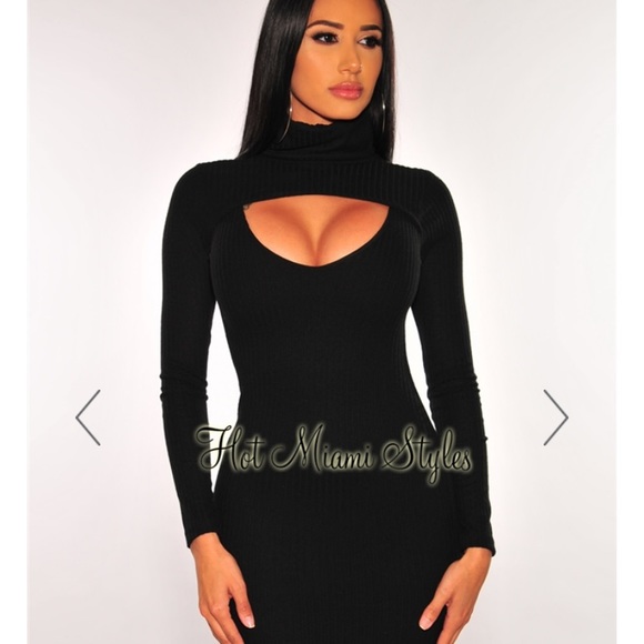 Black key hole sweater dress. NWOT - Picture 5 of 7